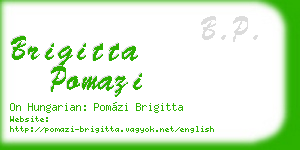 brigitta pomazi business card