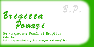 brigitta pomazi business card